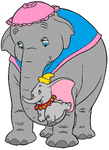 Dumbo and Mrs. Jumbo clip art.