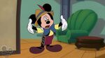 Mickey dressed up as Pinocchio in House of Mouse.