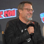 Steve Blum speaks onstage at the 2018 New York Comic Con.