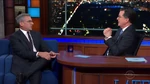Steve Carell visits The Late Show with Stephen Colbert in October 2019.