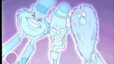 Hitchhiking Ghosts holding their heads in their hands