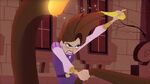 Rapunzel chops off her hair herself
