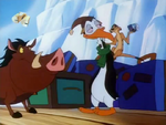 Irwin with Timon and Pumbaa