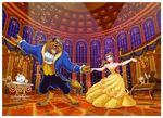 Belle and Beast in the ballroom.