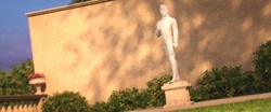 Hans' statue in Big Hero 6.