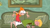 Candace realizing she and Jeremy are fused together.