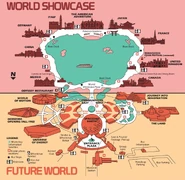 EPCOT Center Map 1982: 1st look for "Future World" and "World Showcase"