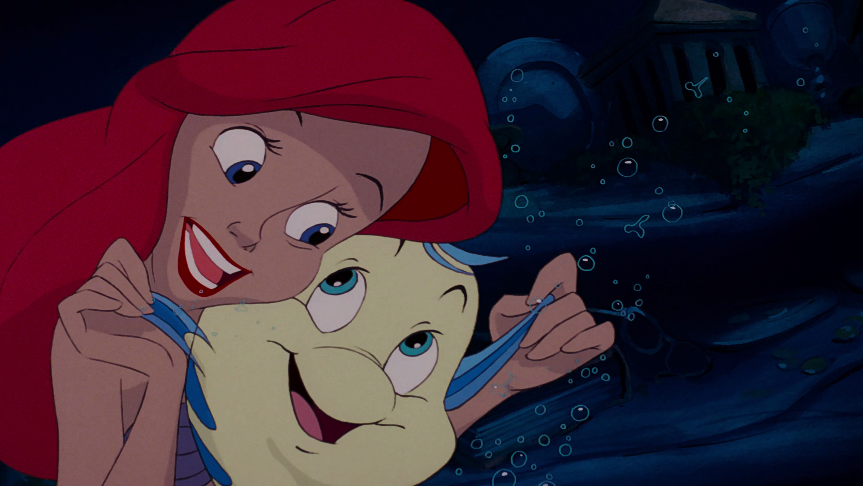 ariel and flounder and sebastian