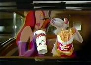 Jessica and Roger in a McDonald's commercial.