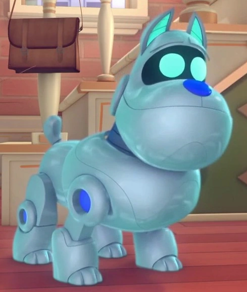 blue robot dog
