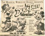 Newspaper ad for the episode "A DuckTales Valentine"