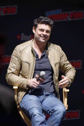 Karl Urban speaks at the 2018 New York Comic Con.