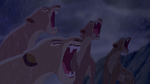 Sarabi and Nala roar for Simba.