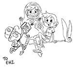 Commissioned artwork by Dana Terrace, Alex Hirsch, and Daron Nefcy