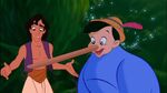 Aladdin with Genie posing as Pinocchio