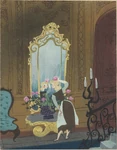 Cinderella looking in the mirror, by Mary Blair.