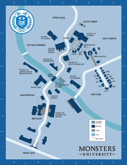 Roger Williams University Map Monsters University (Institution) | Disney Wiki | Fandom