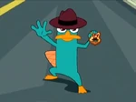 Perry with his spy badge