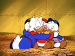 Scrooge and his nephews are happy to have their money back