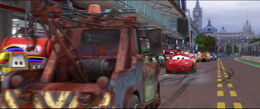 Mater warning McQueen of the impending danger he will be in.