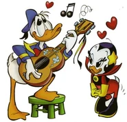 DonaldReginella GiorgioCavazzano.jpg (32 KB) Reginella being serenaded by Donald Duck, by Giorgio Cavazzano.