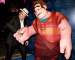 John C. Reilly with Wreck-it Ralph at the film's premiere in October 2012.