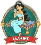 A teal seal with a portrait of jasmine on it.