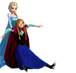 Elsa holding Anna