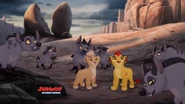 Janja and his clan surround Kiara and Kion