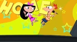 Isabella and Phineas dancing and jumping in Summer Belongs to You
