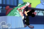 Mickey checking inside Tick-Tock's mouth for Baby Shelby in the House of Mouse episode "Mickey vs. Shelby"