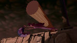 Meg sacrificing herself to save Hercules from being crushed by a pillar.