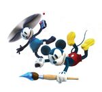 Mickey and Oswald flying