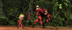 The Incredibles fight Syndrome's guards