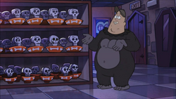 S1E12 Soos in Gorilla suit