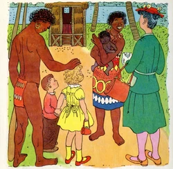 An illustration from the Mary Poppins book, "The Magic Compass"