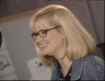 Bonnie Hunt behind the scenes of A Bug's Life.