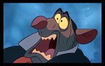 Ratigan noticing in horror that he's headed straight towards Big Ben.