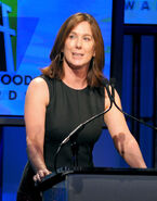 Kathleen Kennedy speaks at the 13th annual Hollywood Film Awards in October 2009.