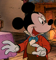 Mickey interpreta a Bob Cratchit en Mickey's Christmas Carol.