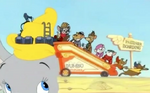 Dawson y otros ratones a punto de volar sobre Dumbo.