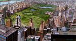 An aerial view of Central Park