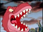 A T. rex in the DuckTales episode "Time is Money - Part 1: Marking Time"