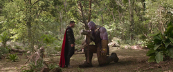 Thor stabs Thanos