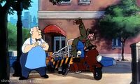 Winston with Fagin and his scooter