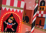 Pinocchio and Jiminy in the Disneyland version of "It's a Small World".