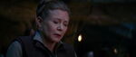 Leia feels through the Force Han's death and Kylo Ren's regret after murdering him.