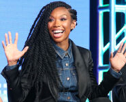 Brandy Norwood speaks at the Zoe Ever After panel at the BET portion of the 2016 Winter TCA Tour.