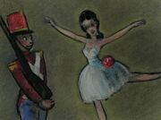 Visual Development & Character Design of the Ballerina and Tin Soldier is from a piece of concept art.
