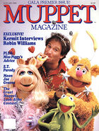 Robin Williams with Kermit the Frog, Miss Piggy and Fozzie Bear